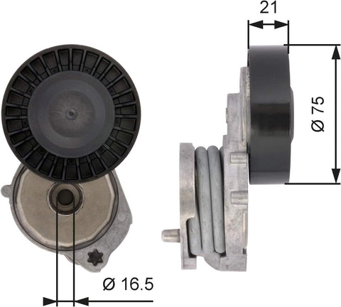 Gates T39116 Tensioner Pulley, Ribbed Drive Belt