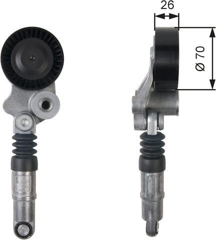 Gates T39158 Tensioner Pulley, Ribbed Drive Belt