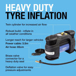 Ring RAC830 12V Rapid Digital Tyre Inflator for Large Tyres, Preset Function, Adaptor Set and Storage Case