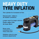 Ring RAC830 12V Rapid Digital Tyre Inflator for Large Tyres, Preset Function, Adaptor Set and Storage Case