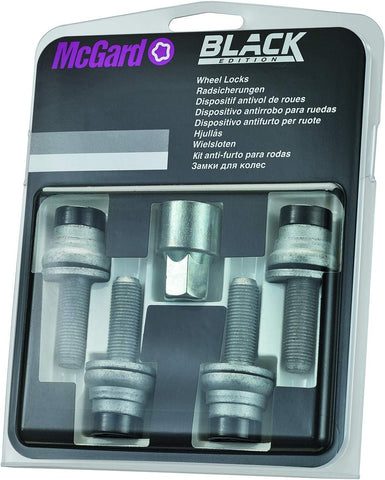 26002SUB Wheel Lock Bolts Black SUB M12 x 1,25, flat seat, total length 63,0 mm, Overall length 63,0 mm, Hex size 17mm, Key diameter 25,8 mm