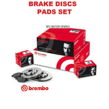 BREMBO FRONT & REAR DRILLED & GROOVED DISCS & PADS FORD TRANSIT MK7 SWB