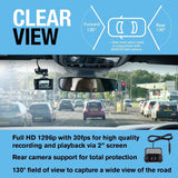 Ring Automotive RSDCR1000 Rearview Smart Dash Cam Full HD 1080p 30fps rear car camera dashcam, BLACK