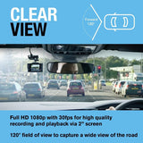 Ring Automotive RSDCR1000 Rearview Smart Dash Cam Full HD 1080p 30fps rear car camera dashcam, BLACK