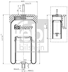 febi bilstein 102377 Air Suspension Bellows for Lift Axle with Steel Piston