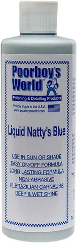 Poorboys Nattys Carnauba Liquid Wax Blue 16 Ounce