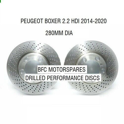 PEUGEOT BOXER 2.2HDI MK3 FRONT DRILLED DISCS 280MM (MODEL 335)