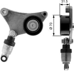 Gates T38216 Tensioner Pulley, Ribbed Drive Belt
