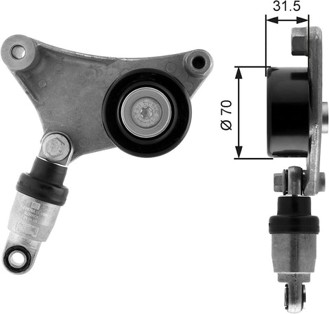 Gates T38216 Tensioner Pulley, Ribbed Drive Belt