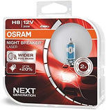 OSRAM NIGHT BREAKER LASER H4, +150% more brightness, halogen headlight lamp, 64193NL-HCB, 12V, duo box (2 lamps)