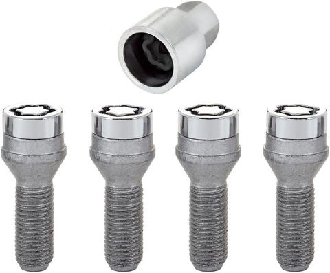 27000SU Wheel Lock Bolts SU M14 x 1,5, cone seat, shaft length 31,0 mm, Overall length 53,6 mm, Hex size 19mm, Key diameter 25,8 mm