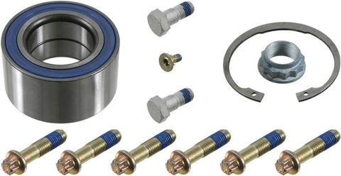 febi bilstein 08219 Wheel Bearing Kit with fastening screws, axle nut and circlip, pack of one