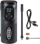 Ring Automotive - RTC2000 Digital Rechargeable Cordless Tyre Inflator Air Compressor and Electric Bike Pump with Pressure Gauge Memory LED Light Powerbank and Adaptor kit, Black