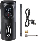 Ring Automotive - RTC2000 Digital Rechargeable Cordless Tyre Inflator Air Compressor and Electric Bike Pump with Pressure Gauge Memory LED Light Powerbank and Adaptor kit, Black
