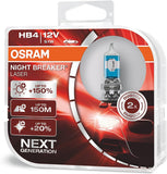 OSRAM NIGHT BREAKER LASER H4, +150% more brightness, halogen headlight lamp, 64193NL-HCB, 12V, duo box (2 lamps)