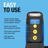 Ring RAC820 12V Fast Flow Tyre Inflator, Preset Function, Adaptor Set and Storage Case