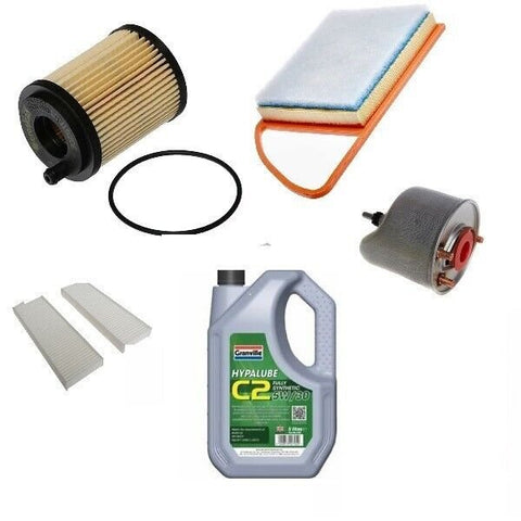 CITROEN BERLINGO 1.6 HDI 2008  SERVICE KIT OIL AIR FUEL CABIN  & 5L ENGINE OIL