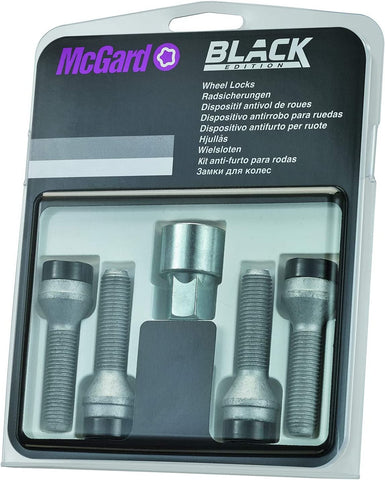 27180SUB Wheel Lock Bolts Black SUB M12 x 1,25, cone seat, shaft length 47,8 mm, Overall length 73,1 mm, Hex size 19mm, Key diameter 25,8 mm