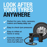 Ring RAC830 12V Rapid Digital Tyre Inflator for Large Tyres, Preset Function, Adaptor Set and Storage Case