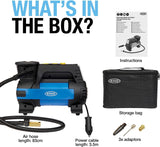 Ring RAC820 12V Fast Flow Tyre Inflator, Preset Function, Adaptor Set and Storage Case
