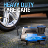 Ring RAC820 12V Fast Flow Tyre Inflator, Preset Function, Adaptor Set and Storage Case