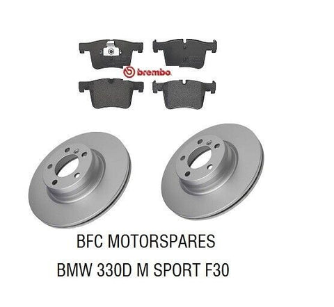 TO FIT BMW 330D M SPORT F30 FRONT BRAKE PADS & DISCS BREMBO 12-19