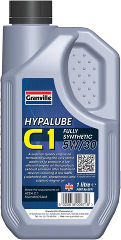 Granville 0671 Hypalube C1 5W/30 Engine Oil, 1 Liter