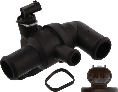 febi bilstein 37081 Thermostat with housing, seal and temperature switch, pack of one