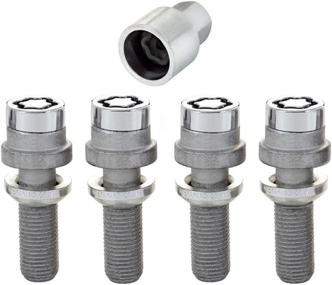 28025SU Wheel Lock Bolts SU M14 x 1,5, radius seat, shaft length 41,0 mm, Overall length 62,8 mm, Hex size 17mm, Key diameter 25,8 mm