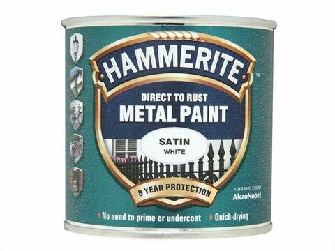 Hammerite Satin White Metal Paint 250ml