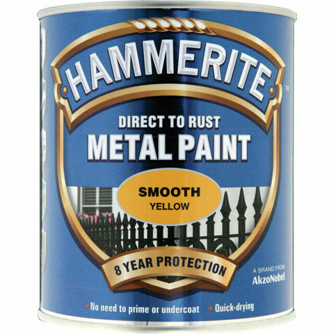 Hammerite METAL PAINT SMOOTH YELLOW 750ML